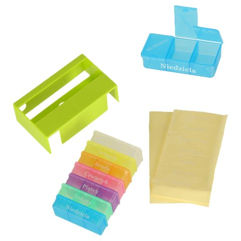 Organizer na leki pudełko kasetka na tabletki tygodniowy PL EN LT CS Kik Sp. z o. o. Sp. k.