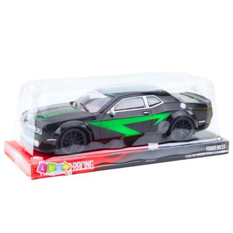 Samochód Sportowy Napęd Błyszcząca Karoseria Czarny Zielone Linie LEAN Toys