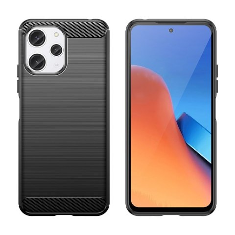 Elastyczne etui pokrowiec wzór karbon do Xiaomi Redmi 12 Carbon Case czarne HURTEL