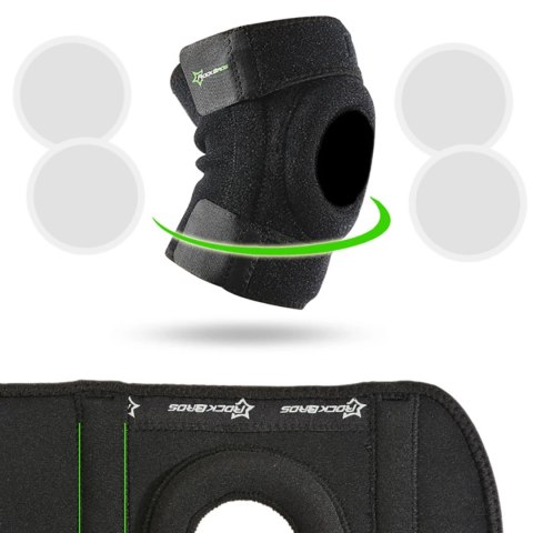 Nakolannik ochraniacz sportowy na kolano rzepkę i staw kolanowy rozmiar M - czarny ROCKBROS