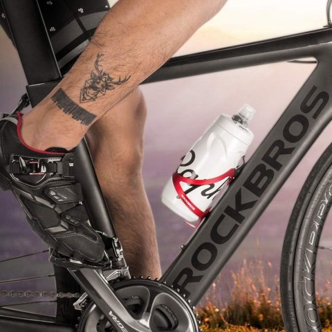 Uchwyt aluminiowy rowerowy na bidon butelkę - czerwony ROCKBROS