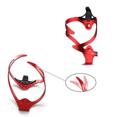 Uchwyt aluminiowy rowerowy na bidon butelkę - czerwony ROCKBROS