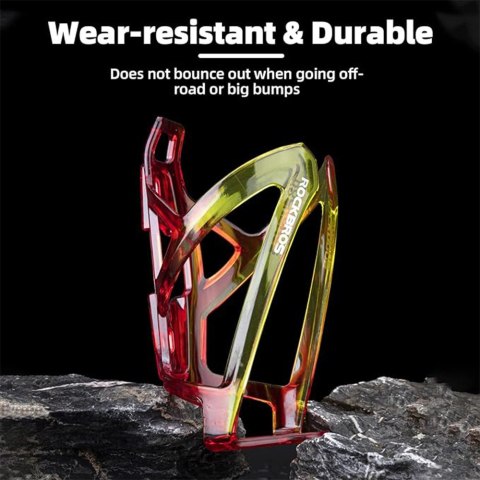 Uchwyt rowerowy na bidon butelkę - czerwono-żółty ROCKBROS