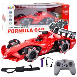 Auto Sportowe Wyścigówka Zdalnie Sterowana RC Efekt Dymu 2.4G Czerwona LEAN Toys
