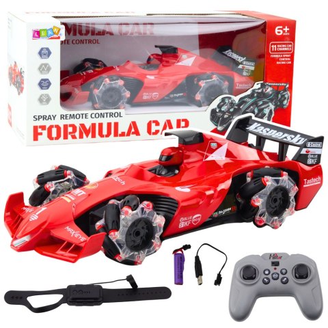 Auto Sportowe Wyścigówka Zdalnie Sterowana RC Efekt Dymu 2.4G Czerwona LEAN Toys