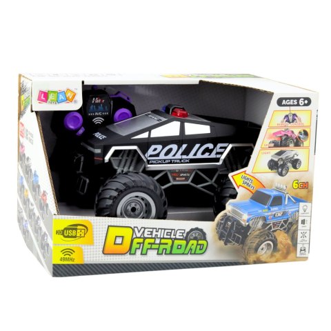 Auto Terenowe Policyjne Off-Road RC Zdalnie Sterowane Czarne 1:16 LEAN Toys