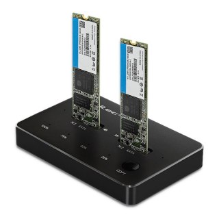 Stacja dokująca dysków 2x SSD M.2 SATA | NGFF | USB typ C Qoltec