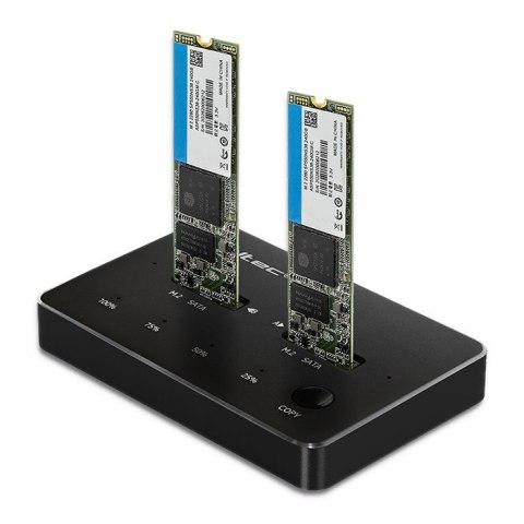Stacja dokująca dysków 2x SSD M.2 SATA | NGFF | USB typ C Qoltec