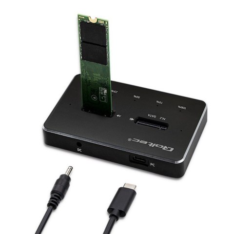 Stacja dokująca dysków 2x SSD M.2 SATA | NGFF | USB typ C Qoltec