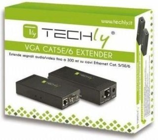 Extender VGA po kablu Cat5e/6 do 300m z audio Techly