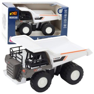 Wywrotka Ciężarówka Budowlana Metalowe Elementy Napęd Biała LEAN Toys