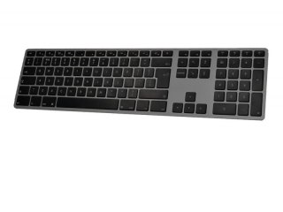 Klawiatura aluminiowa Mac bluetooth podświetlana szara Matias