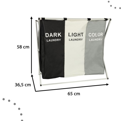 Kosz na pranie segregacja organizer 3 komory 135l Kik Sp. z o. o. Sp. k.