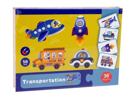 Magnetyczna Układanka Książka Transport Puzzle Karty LEAN Toys