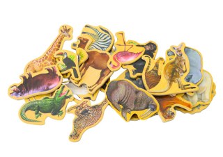 Zestaw Magnesy Drewniane Zwierzęta 20 Sztuk Kolorowe LEAN Toys