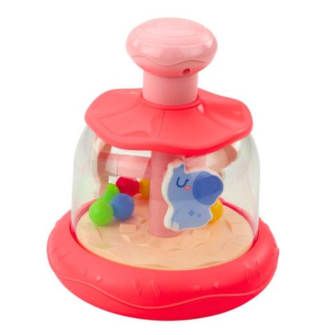 Bączek Karuzela Z Kuleczkami I Zwierzętami Hipopotam Lew Małpka Różowa LEAN Toys