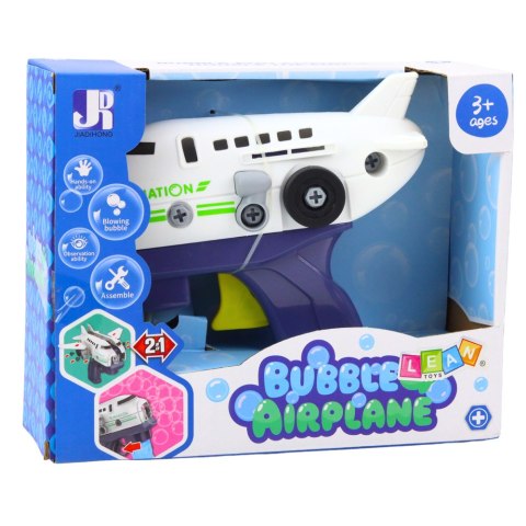 Pistolet Do Baniek Mydlanych Samolot do Skręcania Płyny Śrubokręt 2w1 LEAN Toys