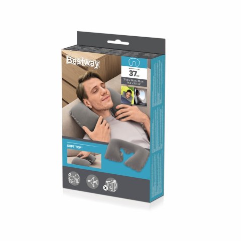 Dmuchana Poduszka Podróżna 46 x 28 cm Rogal Szara Bestway 67006 Bestway