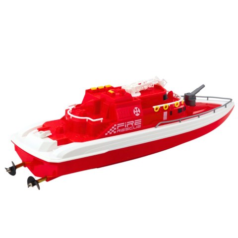 Łódź Motorówka Zdalnie Sterowana RC 1:28 Ratunkowa Czerwona LEAN Toys
