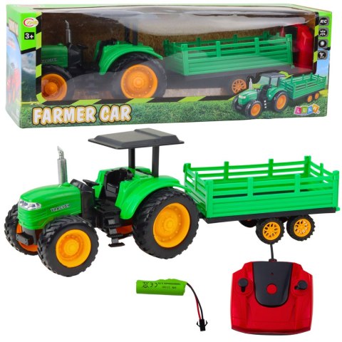 Traktor Farmerski Z Przyczepą Zdalnie Sterowany RC Zielony LEAN Toys