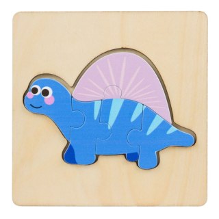 Układanka Drewniana Puzzle Kolorowa 11 x 11cm Mix LEAN TOYS