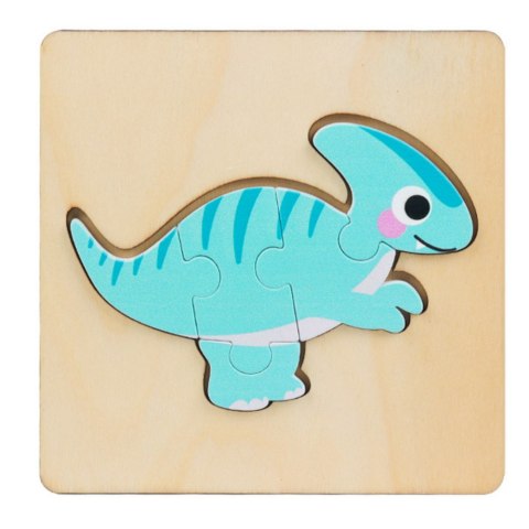 Układanka Drewniana Puzzle Kolorowa 11 x 11cm Mix LEAN TOYS