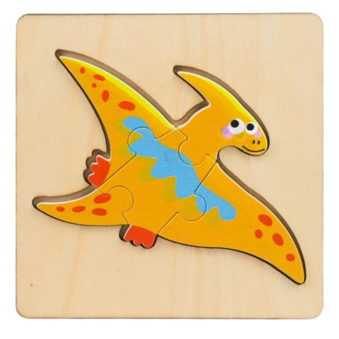 Układanka Drewniana Puzzle Kolorowa 11 x 11cm Mix LEAN TOYS