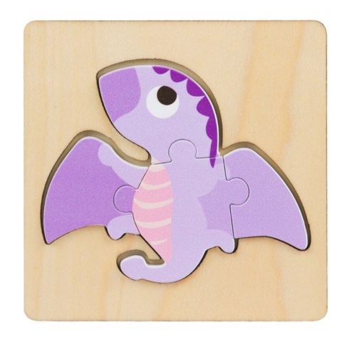 Układanka Drewniana Puzzle Kolorowa 11 x 11cm Mix LEAN TOYS