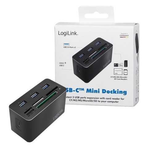 Stacja dokująca USB3.2 8-portów, mini Czarna LogiLink