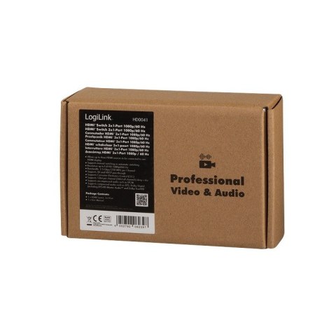 Switch 3x1 HDMI, 1080p 60Hz LogiLink