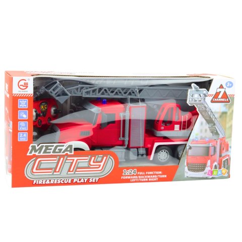 Wóz Samochód Strażacki Z Wysięgnikiem Funkcja Lania Wody 1:24 LEAN Toys