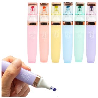 Zestaw Zakreślaczy Pastelowe Złote Elementy Kolorowe 6 Szt LEAN