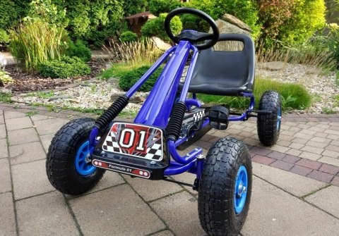 Gokart Niebieski A-15 Pompowane Koła LEAN CARS