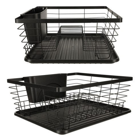 Suszarka do naczyń ociekacz na naczynia sztućce taca czarna Kik Sp. z o. o. Sp. k.