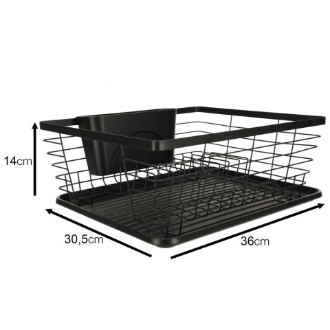 Suszarka do naczyń ociekacz na naczynia sztućce taca czarna Kik Sp. z o. o. Sp. k.