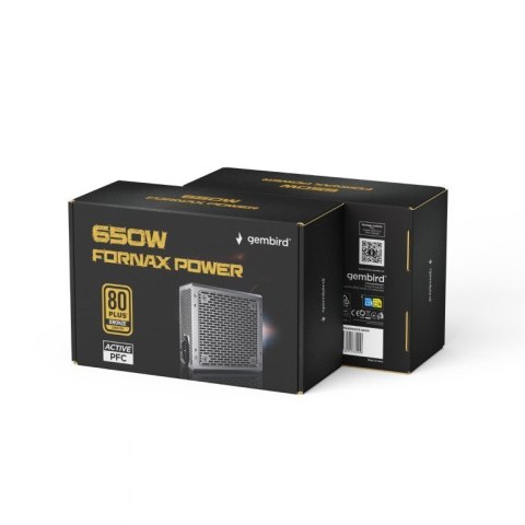 Zasilacz ATX 650W aktywne PFC 12 cm fan 80+Bronze color box Gembird
