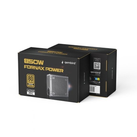 Zasilacz ATX 850W aktywne PFC 12 cm fan 80+Bronze color box Gembird