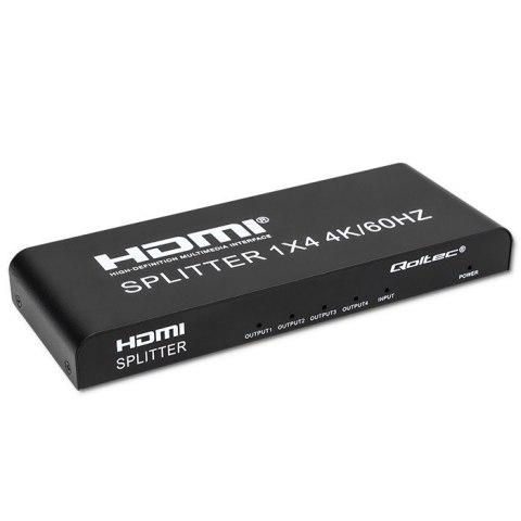 Aktywny rozdzielacz Splitter 4 x HDMI 4K x 2K | 6Gb/s | 60Hz Qoltec