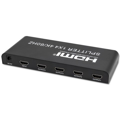 Aktywny rozdzielacz Splitter 4 x HDMI 4K x 2K | 6Gb/s | 60Hz Qoltec
