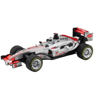 Wyścigówka Zdalnie Sterowana RC Kierownica Światła Dźwięki 1:12 Srebrna LEAN Toys