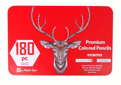 Zestaw Małego Artysty W Metalowym Pojemniku Kredki 180szt. LEAN