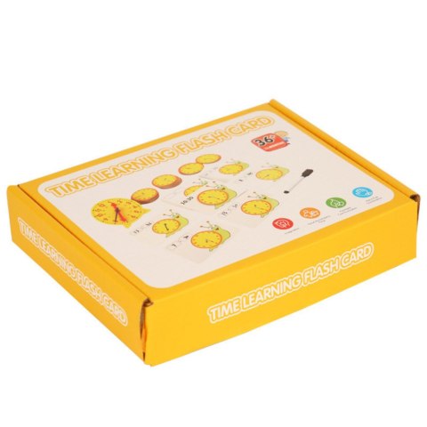 Pomoc Dydaktyczna Edukacyjna Nauka Godzin Zegar Karty Pisak Suchościeralny LEAN Toys
