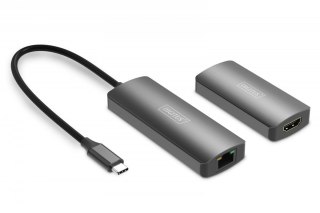 Przedłużacz/Extender USB-C - HDMI 30m po skrętce Cat.6 4K120Hz HDCP 2.3 (zestaw) Digitus