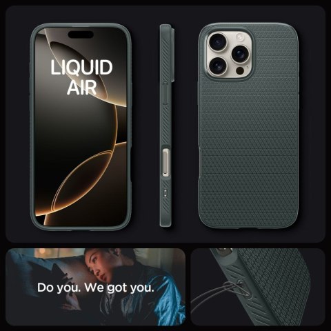 Etui case na iPhone 16 Pro Max Liquid Air - zielone SPIGEN