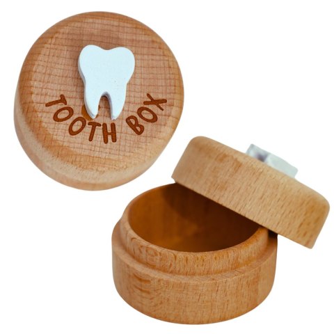 Drewniane Pudełko Na Zęby Mleczne Dla Dzieci Z Grawerem Tooth Box LEAN