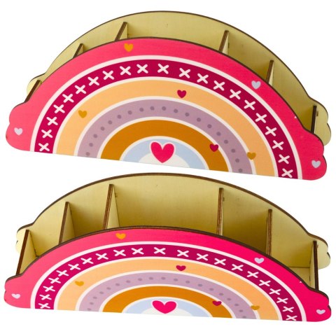 Drewniany Organizer Na Biurko Dla Dzieci Tęcza Różowy LEAN
