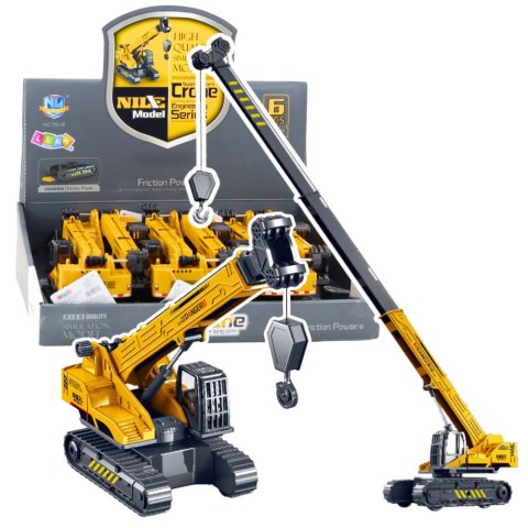 Dźwig Gąsienicowy Wysuwany Obracana Kabina 360° Żółty LEAN Toys