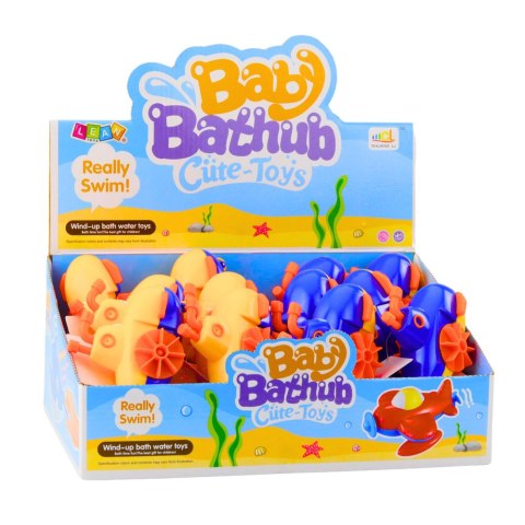 Nakręcana Zabawka Do Kąpieli Łódź Podwodna Żółto Niebieska Mix LEAN TOYS