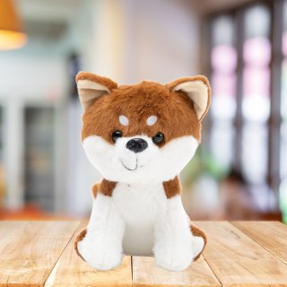 Pluszowa Maskotka Przytulanka Mały Piesek Shiba Inu Biało Brązowy 20cm LEAN Toys