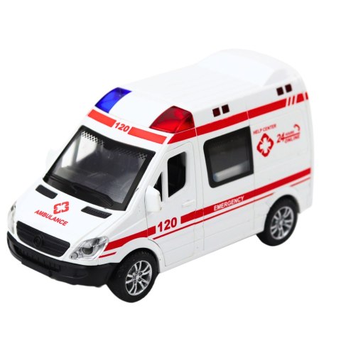 Wóz Policyjny Karetka Ambulans Otwierane Drzwi Napęd Światła Dźwięki Mix LEAN Toys
